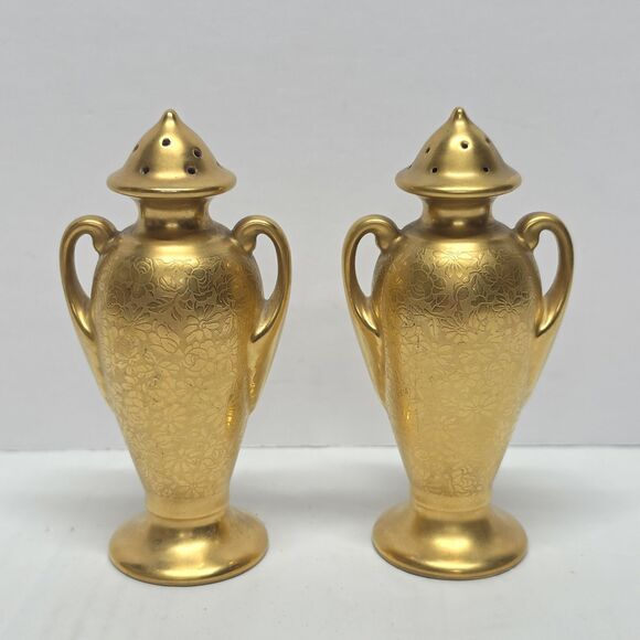 Stouffer Other - Vintage 50s Stouffer 24 Kt Gold Plated Salt/Pepper Shaker ROSE DAISY w Handles